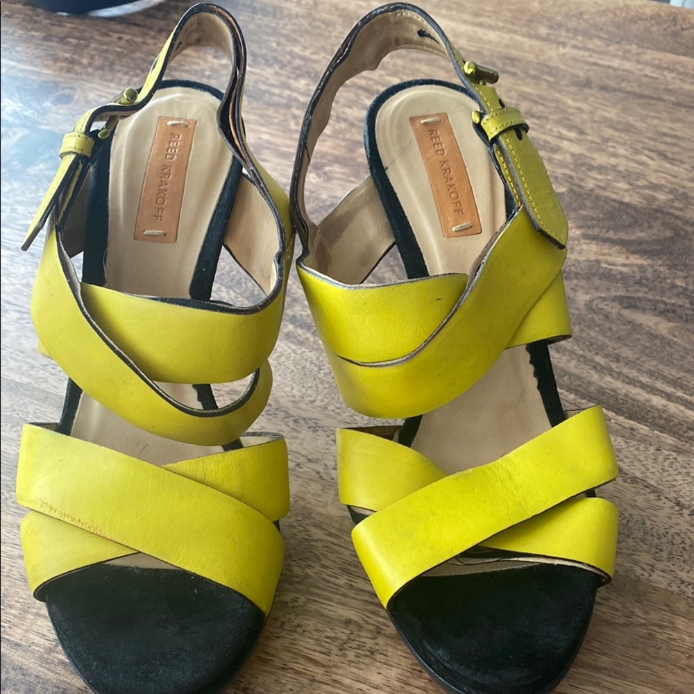 Y2K Reed Krakoff platform heels with adjustable sling back
